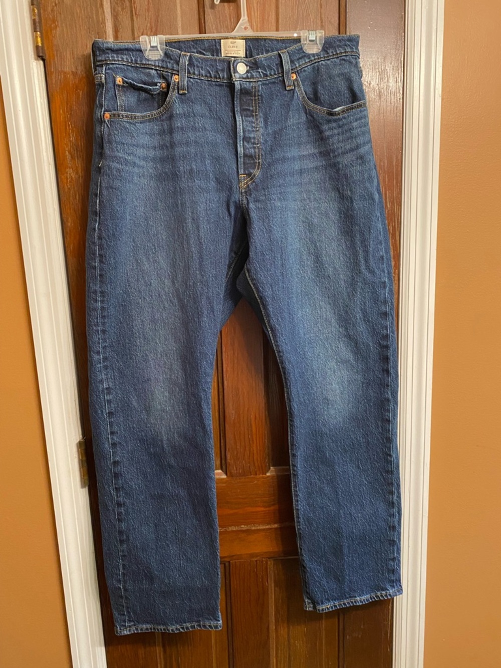 Women’s Levi's Straight-Leg Dark Blue Jeans